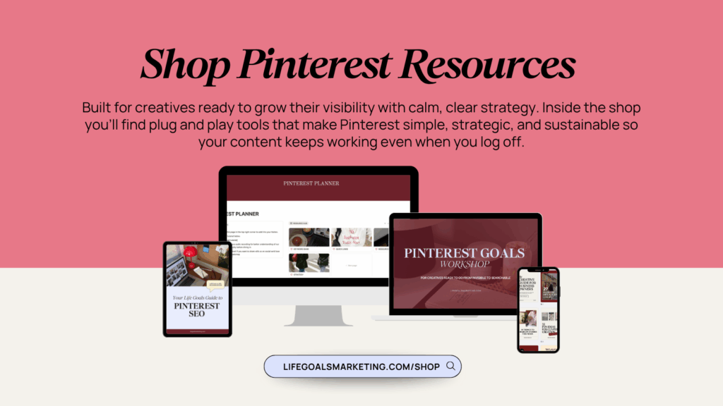 mockup of the pinterest resources inside the pinterest marketing shop